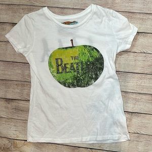 Outpost Trading Company The Beatles Shirt Sleeve T-Shirt White Black Sparkles